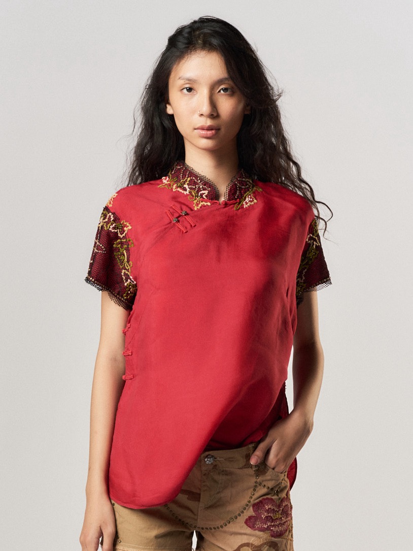 Picture of LUC NHO SHORT SLEEVES TOP in RED
